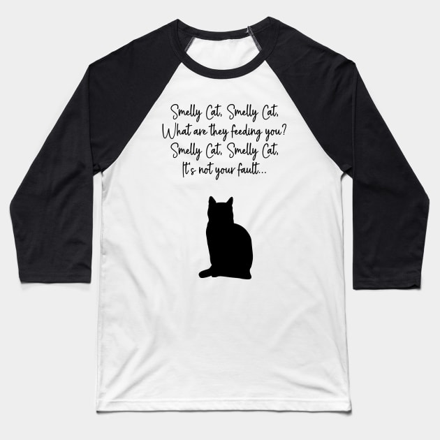 Smelly Cat Baseball T-Shirt by YellowMadCat